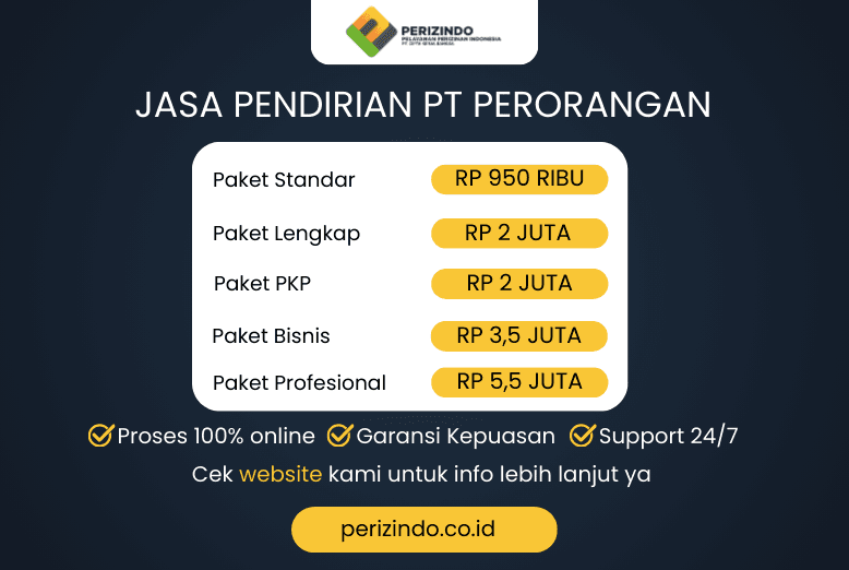 Jasa Pendirian PT Perorangan