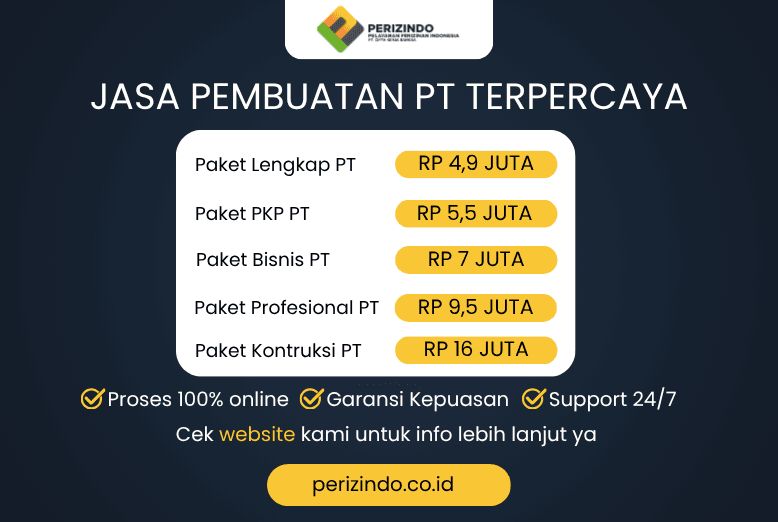 Jasa Pembuatan PT Terpercaya